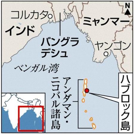 インド・アンダマン・ニコバル諸島のハブロック島