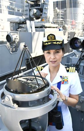 護衛艦「やまぎり」の大谷三穂艦長＝６月２日、神奈川県横須賀市（寺河内美奈撮影）