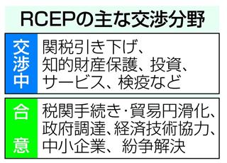 ＲＣＥＰの主な交渉分野