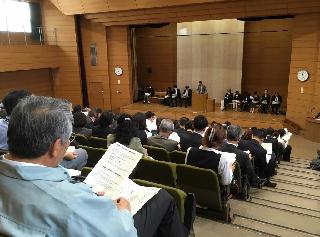 法務省が主催した４月から始まる外国人労働者受け入れの制度説明会＝２２日、埼玉県庁（黄金崎元撮影）