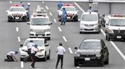 常磐自動車道で起きたあおり運転殴打事件の実況見分＝昨年８月３１日、守谷市（桐山弘太撮影、一部画像処理しています）