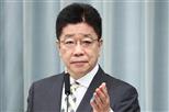 会見に臨む加藤勝信官房長官＝１７日午前、首相官邸（春名中撮影）