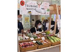 鹿児島で当日朝に採れた野菜を新幹線で博多駅まで運び、同駅構内で即時販売するイベントの様子＝６月２日、ＪＲ博多駅（ＪＲ九州提供）